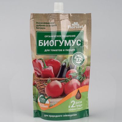 Удобрение органическое, Биогумус для томатов и перцев, 350мл, Florizel