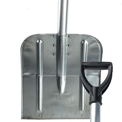 Лопата снеговая оцинк.330*380*0,8 мм с алюминиевым черенком д 36мм L-1.2м №59а