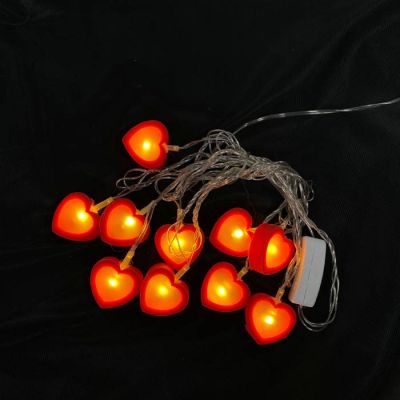 Гирлянда светодиодная, 10 ламп, 2.5м, сердечко