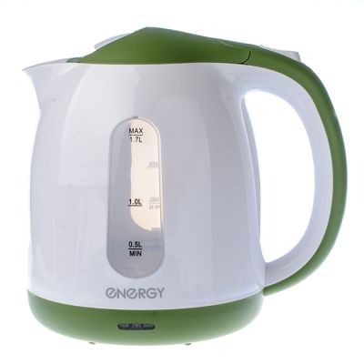 Чайник электрический, 1850-2200Вт, 1.7л, диск, пластик, Energy E-293 бело-зеленый (005211)