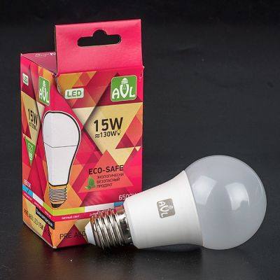 Лампа с/д PRE A60 LED 15W 6K E27 (100), холодный белый