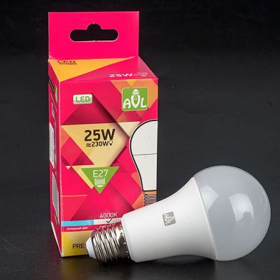 Лампа с/д PRE A65 LED 25W 4K E27 (100), естественный белый