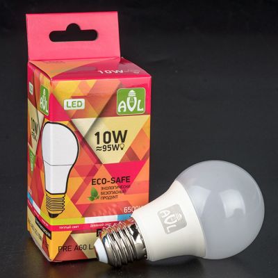 Лампа с/д PRE A60 LED 10W 6K E27 (100), холодный белый