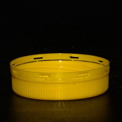 Крышка 58 мм желтая ребристая 1% с контрольным кольцом (арт.К21.058.011 1%)