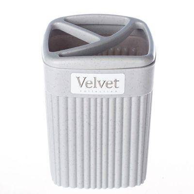 Стакан для зубных щеток Velvet 90х90х119 мм, 0.65, светло-серый флэк, артикул 433239538