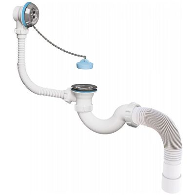 Сифон для ванны Аквант, с переливом, с гибкой трубой 40*50 мм