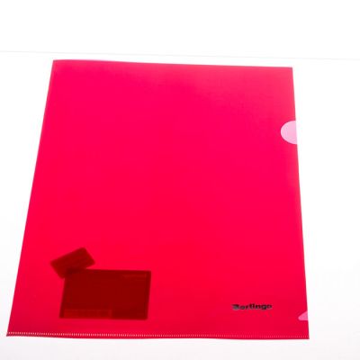 Папка-уголок Berlingo, А4, 180мкм, прозрачная красная