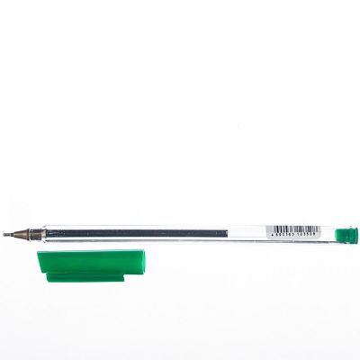 Ручка шариковая СТАММ РШ 800 зеленая, 0,7мм, прозрачный корпус
