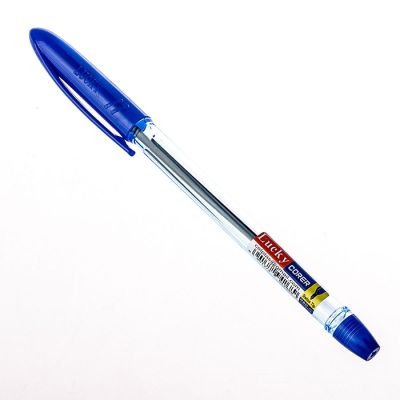 Ручка шариковая Lucky corer синяя 1,0мм игольч.стержень прозрач корпус (уп/50)