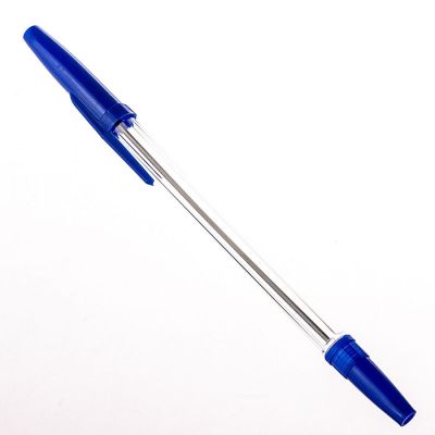 Ручка шариковая синяя, 1,0мм, прозрачный корпус (уп/50)
