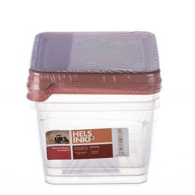 Набор контейнеров для продуктов HELSINKI Artichoke 3 шт. 0,75 л квадратные персиковая карамель
