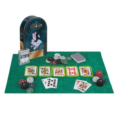 LDGames Набор для покера, в жестяном боксе 24х15см, пластик, металл