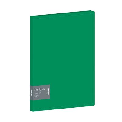 Папка с 10 вкладышами Berlingo Soft Touch , 17мм, 700мкм, зеленая, с внутр. карманом