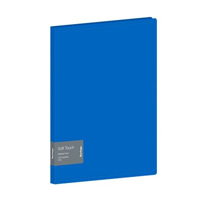 Папка с 30 вкладышами Berlingo Soft Touch , 17мм, 700мкм, синяя, с внутр. карманом
