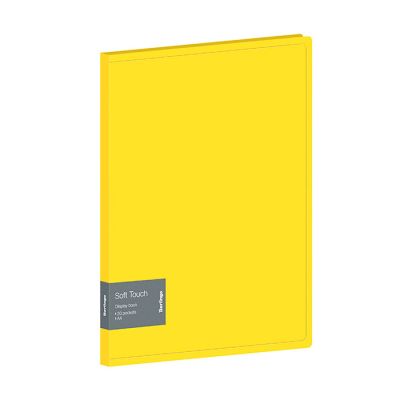 Папка с 30 вкладышами Berlingo Soft Touch , 17мм, 700мкм, желтая, с внутр. карманом