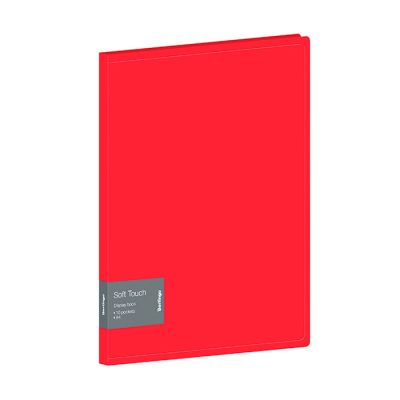 Папка с 10 вкладышами Berlingo Soft Touch , 17мм, 700мкм, красная, с внутр. карманом