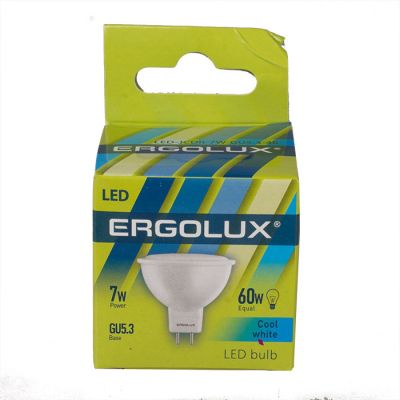 Лампа светодиодная Ergolux LED-JCDR-7W-GU5.3-4K /1/10/100/ 12159